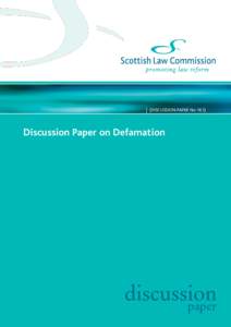 (DISCUSSION PAPER NoDiscussion Paper on Defamation discussion paper