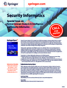 ABC  springer.com Security Informatics Special Issue on