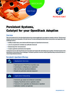 BROCHURE  OpenStack Persistent Systems, Catalyst for your OpenStack Adoption