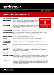enviroMARK helping you look out for our environment SPECIFICATION  THREATENED SPECIES HABITAT