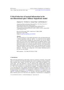 Critical behaviors of mutual information in bilinear biquadratic model