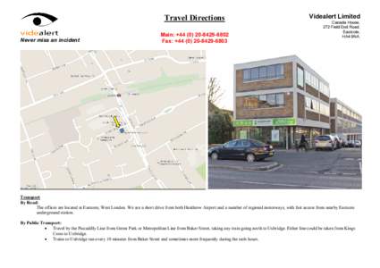 Microsoft Word - Videalert London Office Travel Directions