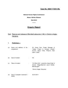 Case No[removed]BL  National Human Rights Commission Manav Adhikar Bhawan New Delhi *******