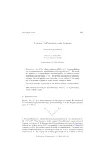 803  Documenta Math. Natural G-Constellation Families Timothy Logvinenko