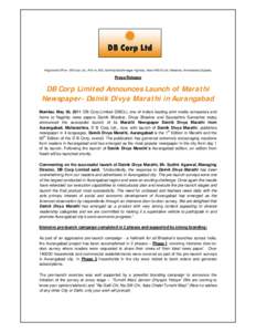 Microsoft Word - Press Release-Launch of Aurangabad