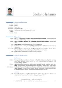 StefanoIellamo Personal Information First Name Last Name Place of birth Date of birth