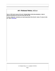 eV+ Release Notes, version 2.0.x