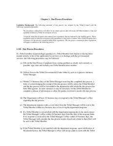 Chapter 1 - Due Process Procedures