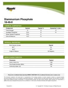 Diammonium PhosphateCHEMICAL COMPOSITION Component  Symbol