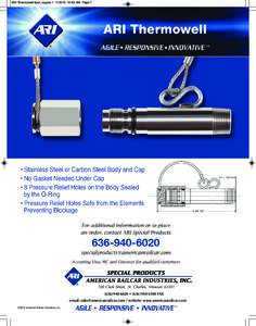 ARI Thermowell flyer_Layout:53 AM Page6020 • (FAX e-mail:  / website: www.americanrailcar.com ©2013 American Railcar Industries, Inc.