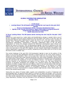 GLOBAL COOPERATION NEWSLETTER October 2012    In this issue: