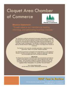 Cloquet Area Chamber of Commerce Cloquet Area Chamber of Commerce  Mission Statement: