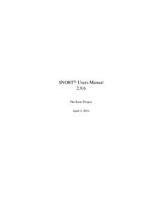 R Users Manual SNORTThe Snort Project