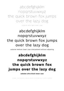 abcdefghijklm nopqrstuvwxyz the quick brown fox jumps over the lazy dog aubaine ultra light lower case