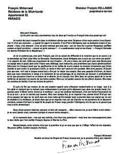 François Mitterrand Résidence de la Miséricorde Appartement 81 PARADIS
