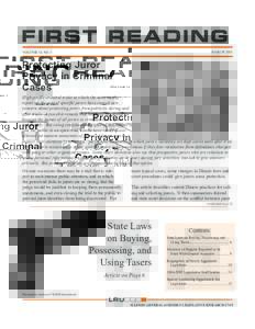 MARCH[removed]VOLUME 18, NO.3 Protecting Juror Privacy in Criminal