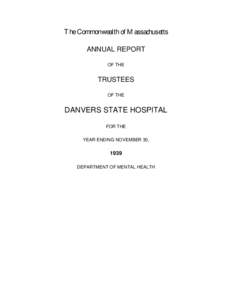 The Commonwealth of Massachusetts ANNUAL REPORT OF THE TRUSTEES OF THE