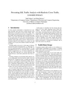 Preventing SSL Traffic Analysis with Realistic Cover Traffic (extended abstract) ∗ 1