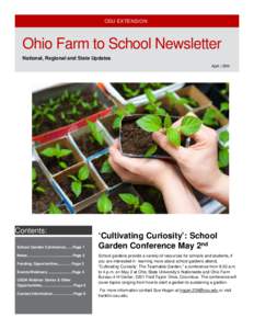 OSU EXTENSION  Ohio Farm to School Newsletter National, Regional and State Updates April | 2014