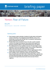 European Multinationals  briefing paper Yemen: Fear of Failure Ginny Hill