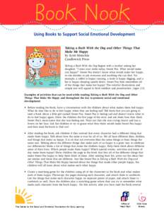Book Nook Using Books to Support Social Emotional Development Taking a Bath With the Dog and Other Things That Make Me Happy by Scott Menchin Candlewick Press