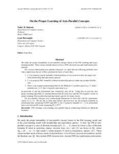 Journal of Machine Learning Research[removed]  Submitted 10/02; Published 6/03