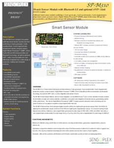SP-M310  10-axis Sensor Module with Bluetooth LE and optional ANT+ Link PRODUCT BRIEF