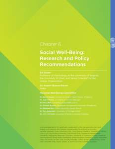 Chapter 6  Social Well-Being: Research and Policy Recommendations Ed Diener