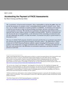 Accelerating the Payment of PACE Assessments