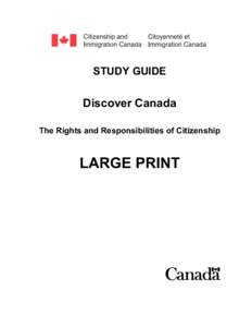 Study Guide - Discover Canada (large print)