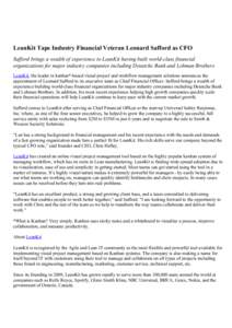 LeanKit Taps Industry Financial Veteran Leonard Safford as CFO
