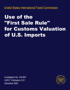 United States International Trade Commission  Use of the