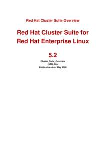 Red Hat Cluster Suite Overview  Red Hat Cluster Suite for Red Hat Enterprise Linux 5.2 Cluster_Suite_Overview