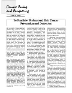 Linda H. Yoder  Be Sun Safe! Understand Skin Cancer Prevention and Detection  E