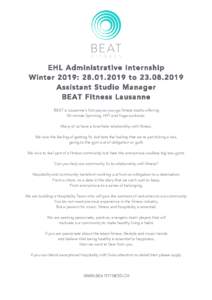  EHL Administrative Internship
