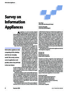 Information Appliances  Survey on Information Appliances A
