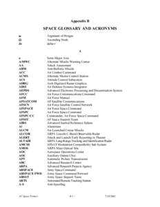 Appendix B  SPACE GLOSSARY AND ACRONYMS ω Ω ∆v