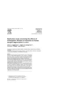 Complementary Therapies in Medicine[removed], 91—100  Replication study concerning the effects of