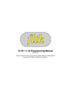 FLTK[removed]Programming Manual Revision 10 Written by Michael Sweet, Craig P. Earls, Matthias Melcher, and Bill Spitzak Copyright[removed]by Bill Spitzak and Others.  FLTK[removed]Programming Manual