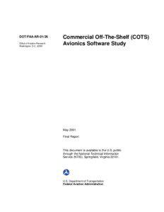Commercial Off-The-Shelf (COTS) Avionics Software Study