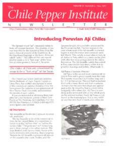 VOLUME VI, NUMBER 3, FALLThe Chile Pepper Institute -