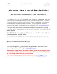 ILETSB  Narcotic Detection Canine Info Issued[removed]Updated[removed]