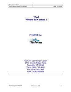 ESX Server 3 VPAT: VMware, Inc.