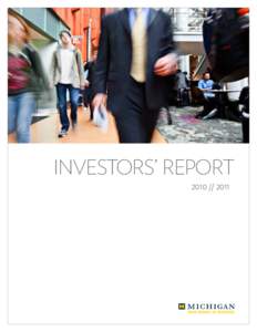 INVESTORS’ REPORT[removed]  I want to express my sincere gratitude for your continued