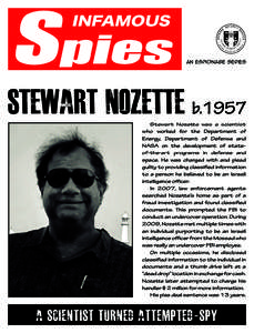 Spies INFamous An Espionage Series  Stewart Nozette b.1957
