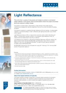 Interior design / Light Reflectance Value / Carpet