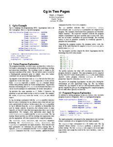 Cg in Two Pages Mark J. Kilgard NVIDIA Corporation