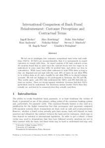 International Comparison of Bank Fraud Reimbursement: Customer Perceptions and Contractual Terms