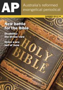 AP  Australia’s reformed evangelical periodical SUMMER[removed]