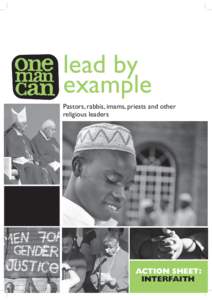 lead by example Pastors, rabbis, imams, priests and other religious leaders  ACTION SHEET: